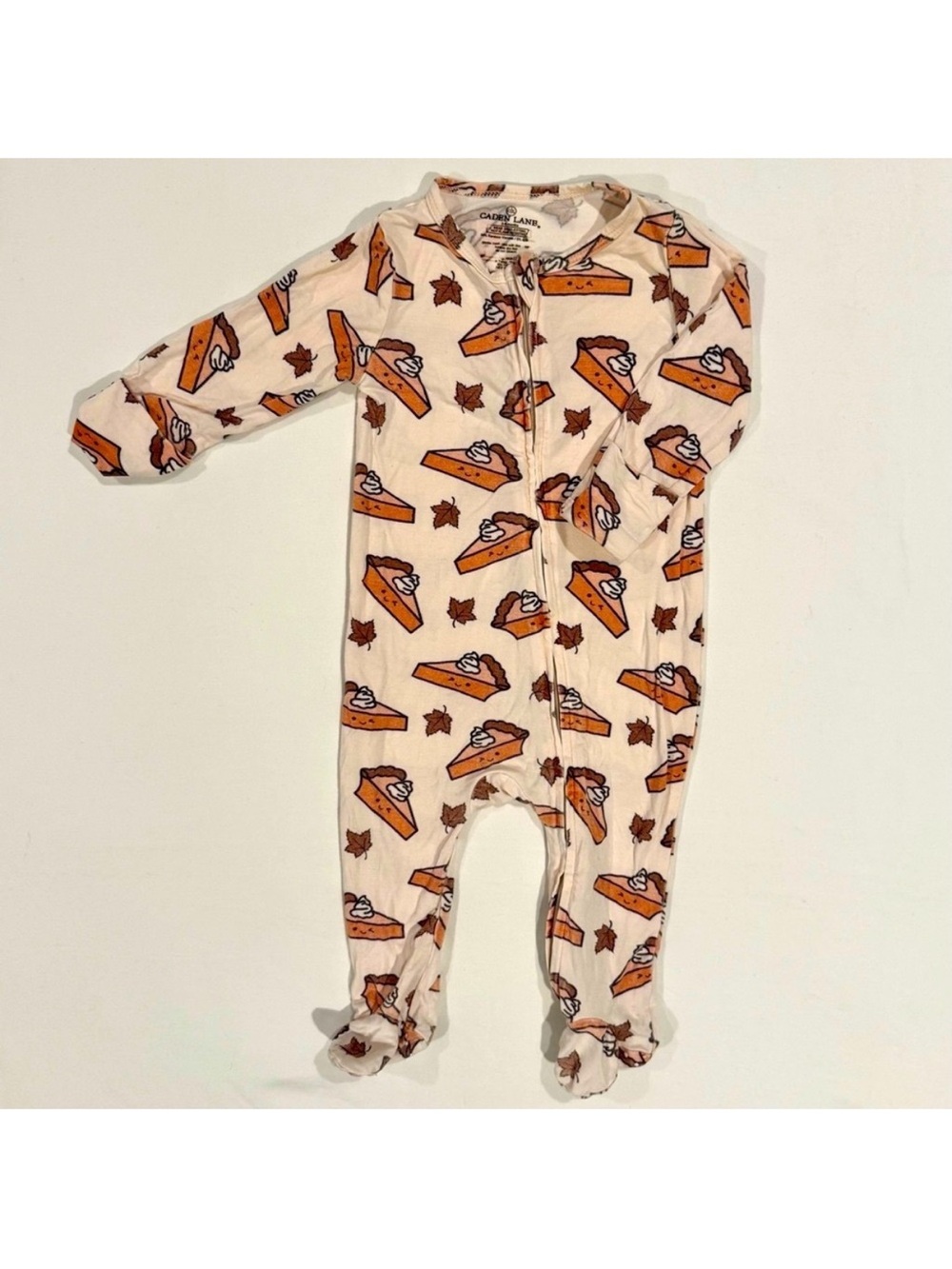 Caden Lane Pumpkin Pie Footie Boys 3-6M Girls Bamboo Thanksgiving Here For The